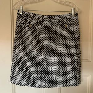 Loft black and white lined skirt
